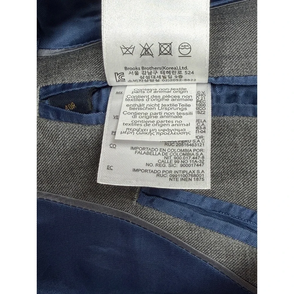 Brooks Brothers Blazer Mens 40R Gray Brooksgate Milano 100% Wool Business Office